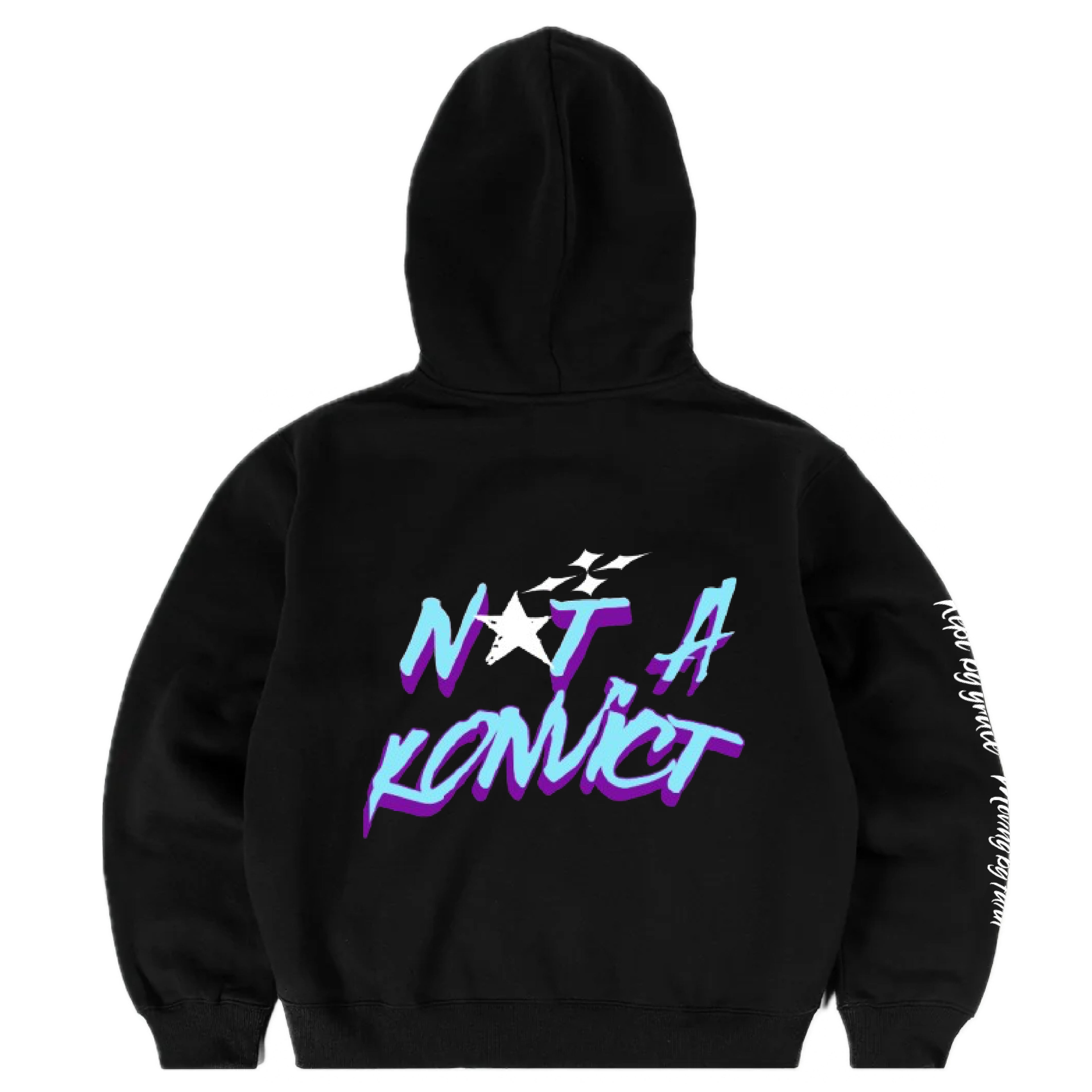 Black Graffiti Zip-up hoodie