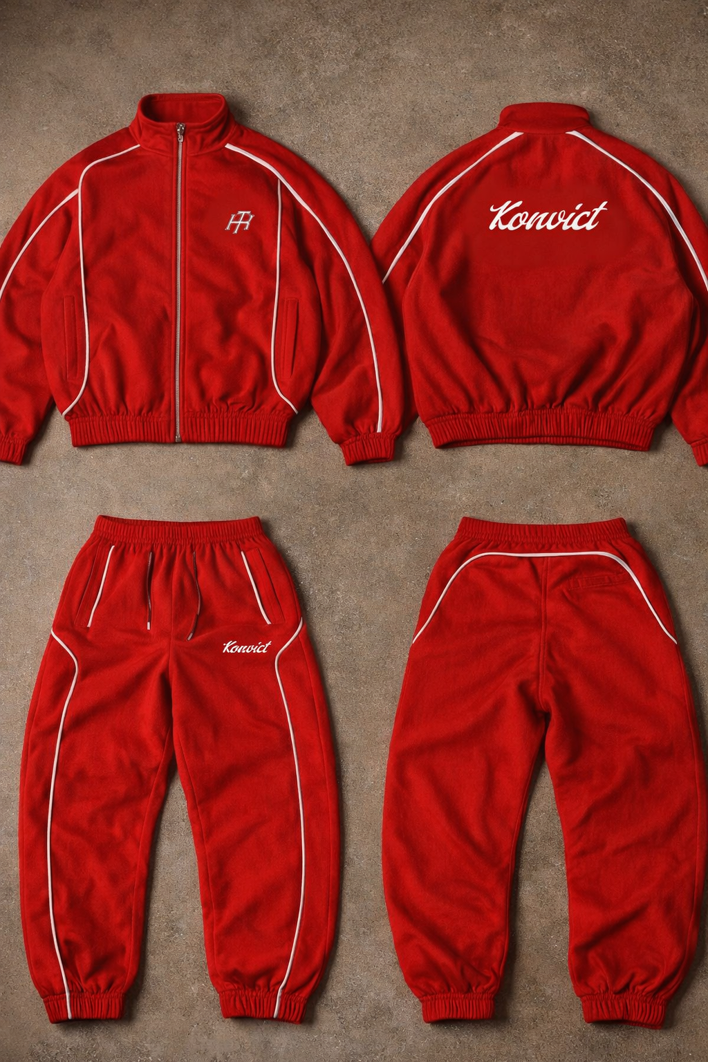 Red Windbreaker Tracksuit