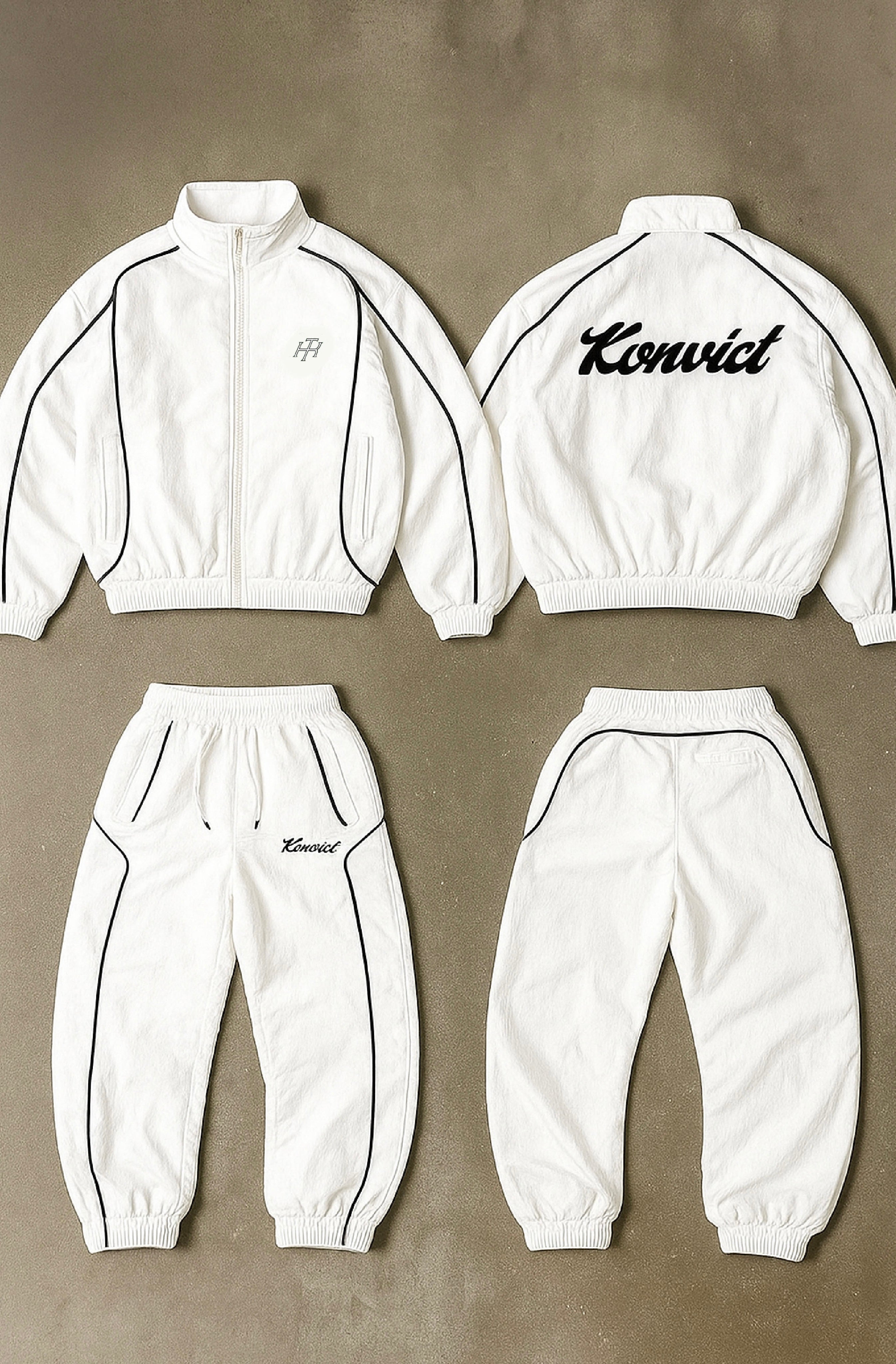 White Windbreaker Tracksuit